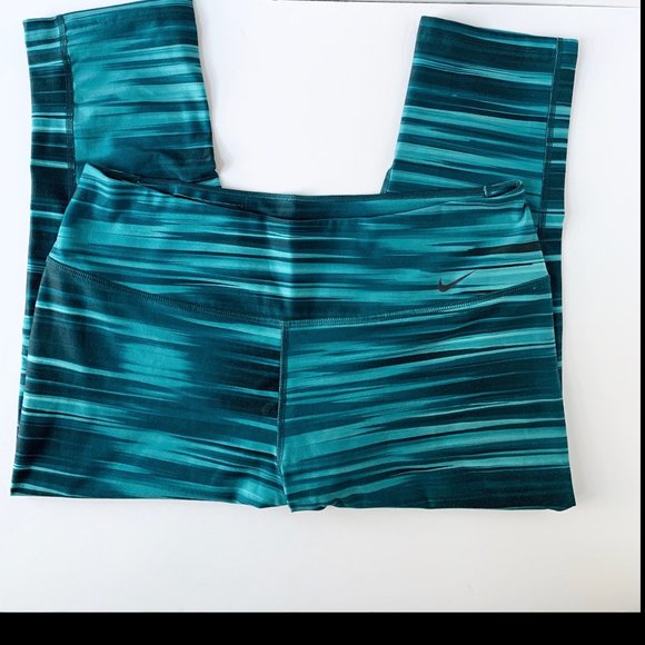 Nike Pants & Jumpsuits Nike Legend 2 Emerald Green Striped Capris